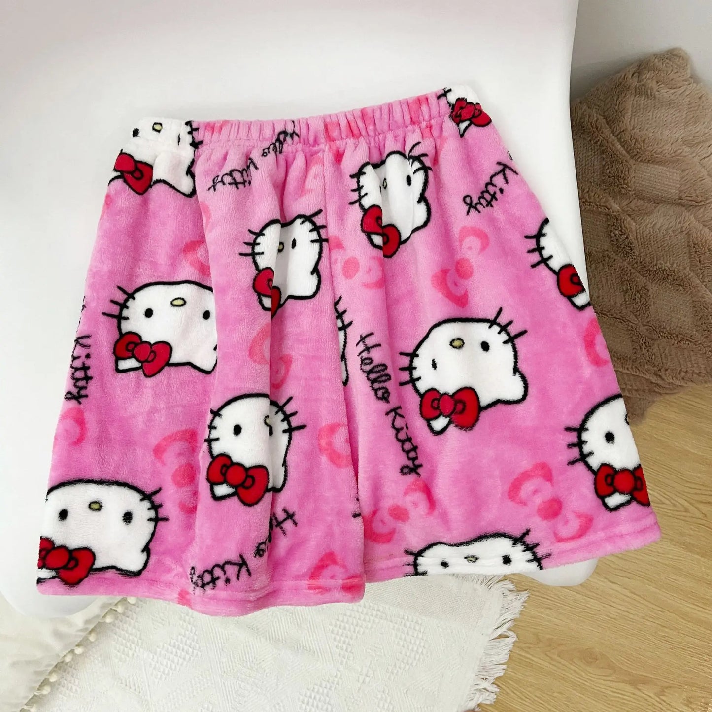 Sanrio Hello Kitty Y2K Women'S Pajama Shorts Summer Home Casual Shorts Loose Printed Plush Shorts Gift