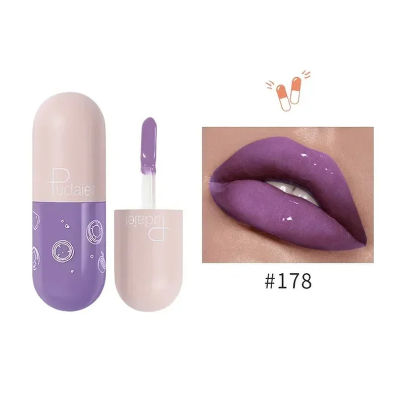 New Mini 12-Color Capsule Lipstick Set Waterproof Non-Stick Cup Carry Pill Lipstick Novelty Lips Makeup DIY Lipstick for Women