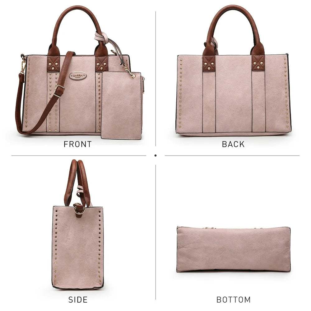 Women'S 3Pcs Purse Handbag Shoulder Bag Tote Satchel Hobo Bag Briefcase Work Bag for Ladies